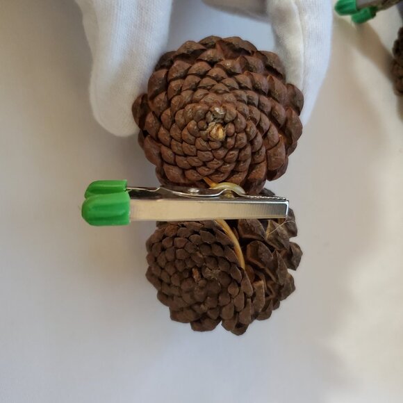 Natural Unscented Wooded Pinecone Clip Ornaments – Holiday Décor – Set of (2) - Picture 4 of 7